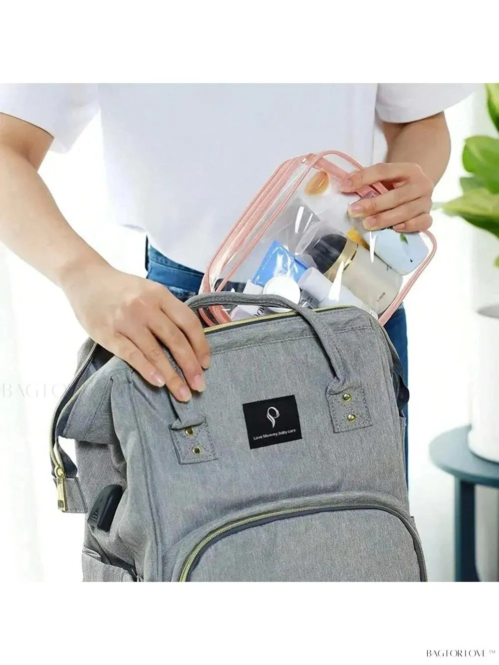 BagForLove - Pink Quart-Sized Travel Toiletry Organizer