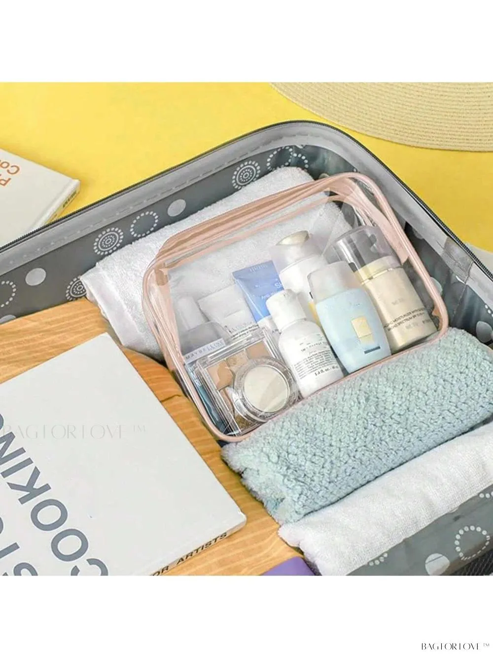 BagForLove - Pink Quart-Sized Travel Toiletry Organizer