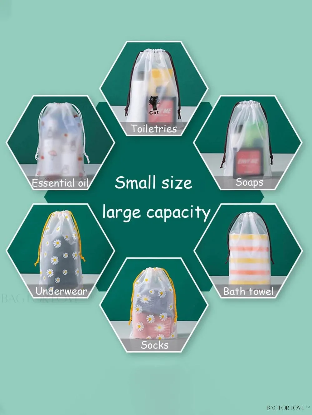 BagForLove - Transparent Waterproof Pouches for Storing Small Items