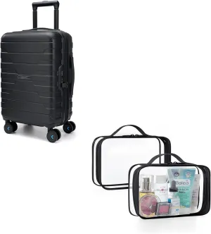 BAGSMART Clear Toiletry Bag with Handle & Carry On Luggage
