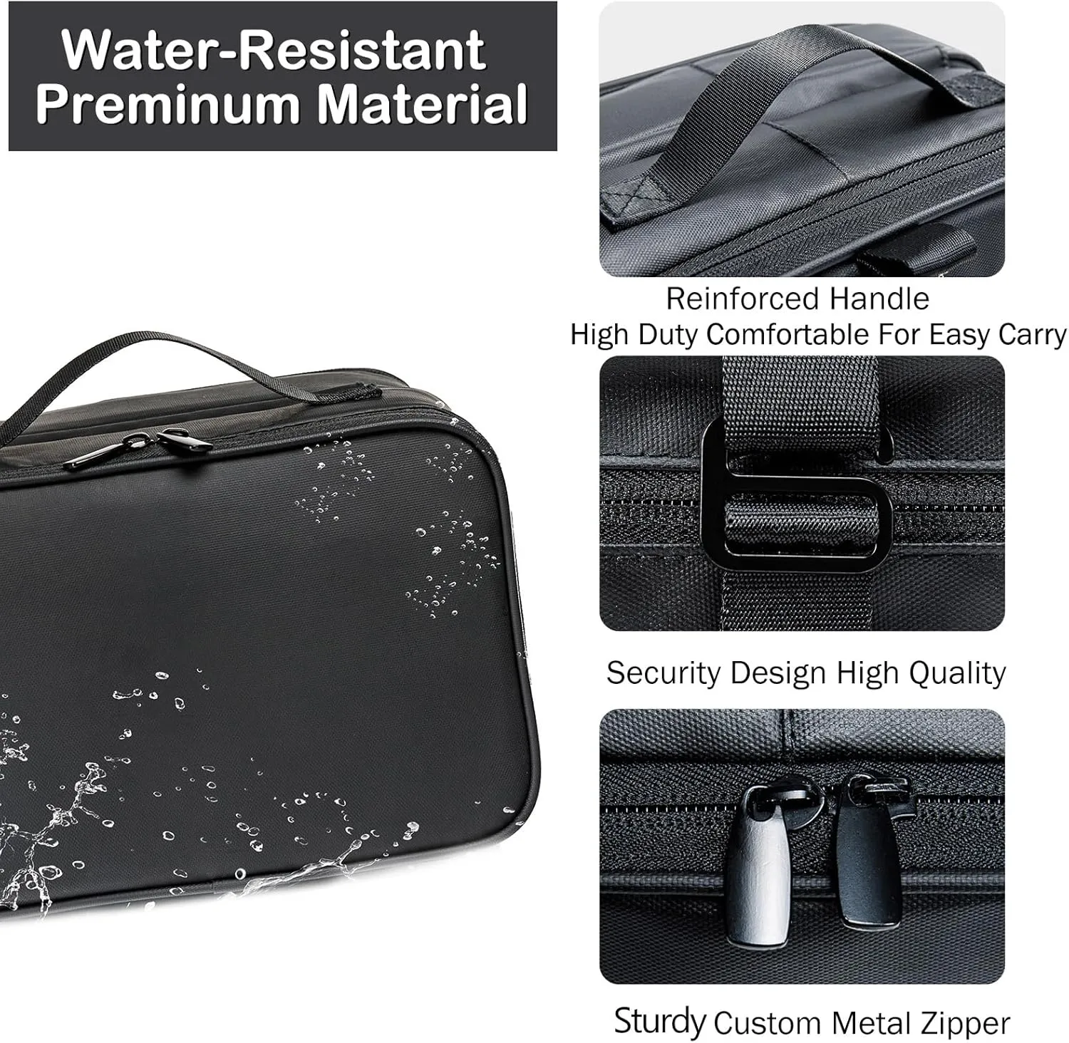 BAGSPRITE Large Hanging Toiletry Bag for Men and Women - Water-Resistant Travel Toiletry Bag - Makeup Cosmetic Bag Travel Organizer for Accessories, Shampoo, Full-size Container