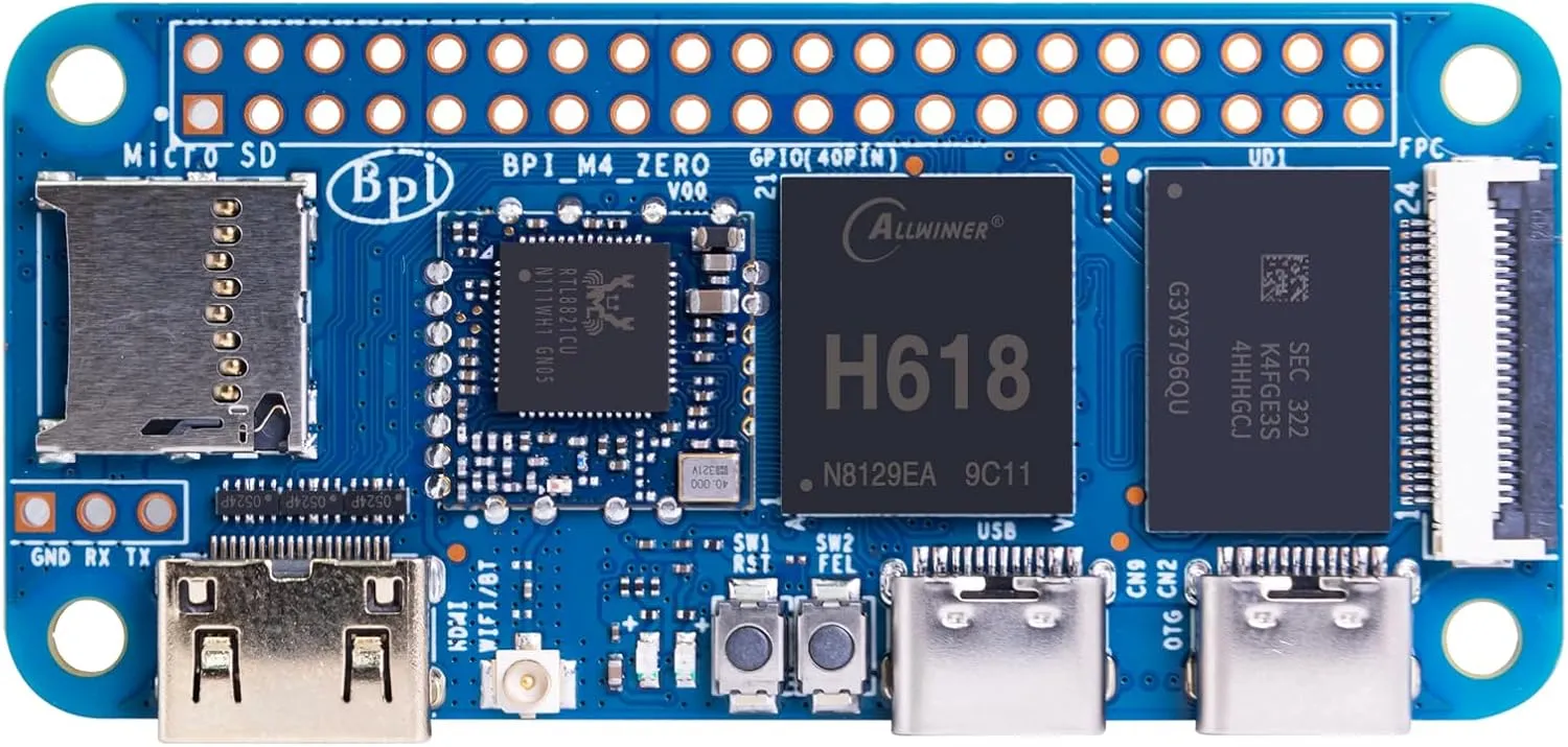 Banana Pi BPI M4 Zero Allwinner H618 Linux Single Board Computer, Wireless Dual-Band Development Board, LPDDR4 4GB RAM 32GB eMMC, ARM Mali G31 GPU for IoT Programming, Support Debian Ubuntu (Bundle3)