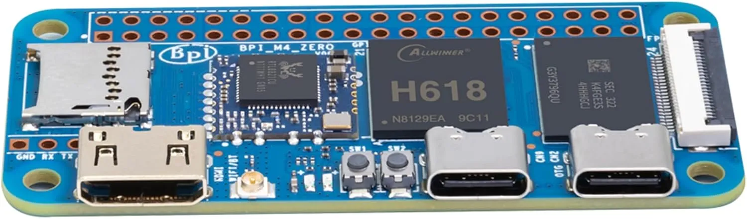 Banana Pi BPI M4 Zero Allwinner H618 Linux Single Board Computer, Wireless Dual-Band Development Board, LPDDR4 4GB RAM 32GB eMMC, ARM Mali G31 GPU for IoT Programming, Support Debian Ubuntu (Bundle3)