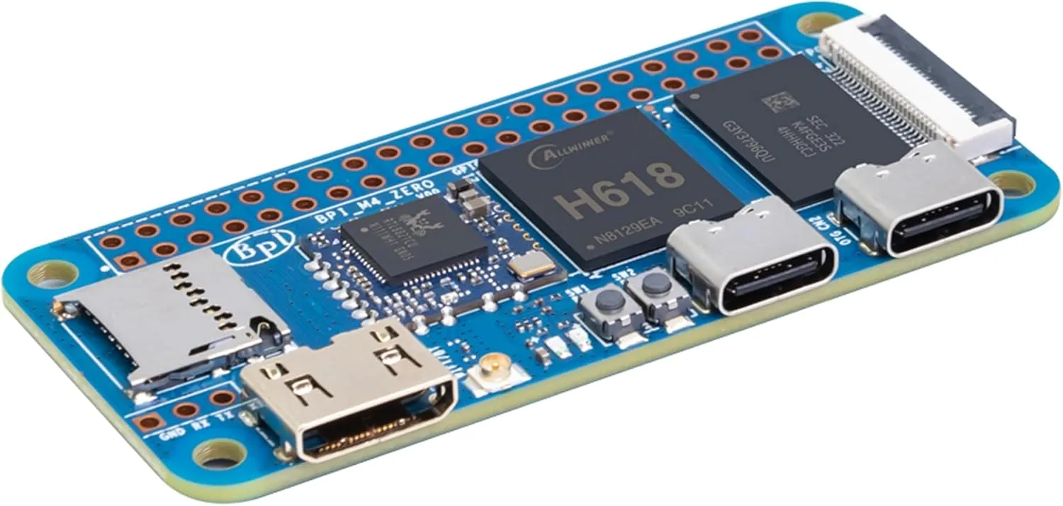 Banana Pi BPI M4 Zero Allwinner H618 Linux Single Board Computer, Wireless Dual-Band Development Board, LPDDR4 4GB RAM 32GB eMMC, ARM Mali G31 GPU for IoT Programming, Support Debian Ubuntu (Bundle3)