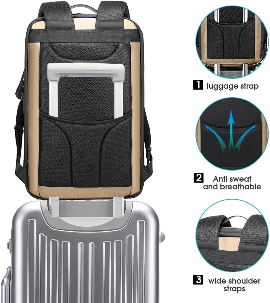 BANGE Business Backpack for Women,Smart Work Backpack with USB C Charging Port for Office Work Airplane Business, Slim Laptop Backpack 15.6 Inch Travel…