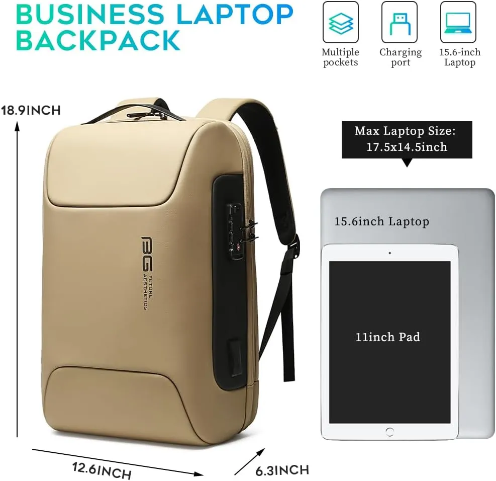 BANGE Business Backpack for Women,Smart Work Backpack with USB C Charging Port for Office Work Airplane Business, Slim Laptop Backpack 15.6 Inch Travel…