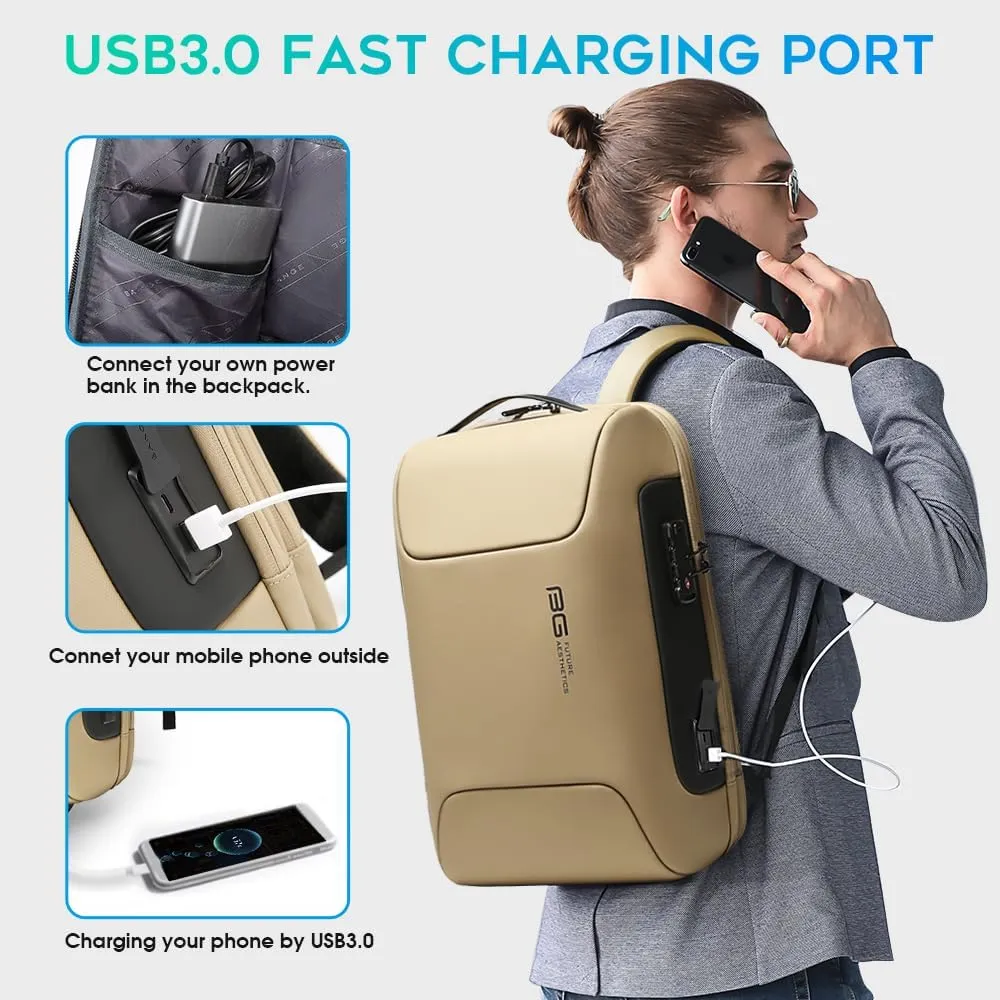 BANGE Business Backpack for Women,Smart Work Backpack with USB C Charging Port for Office Work Airplane Business, Slim Laptop Backpack 15.6 Inch Travel…
