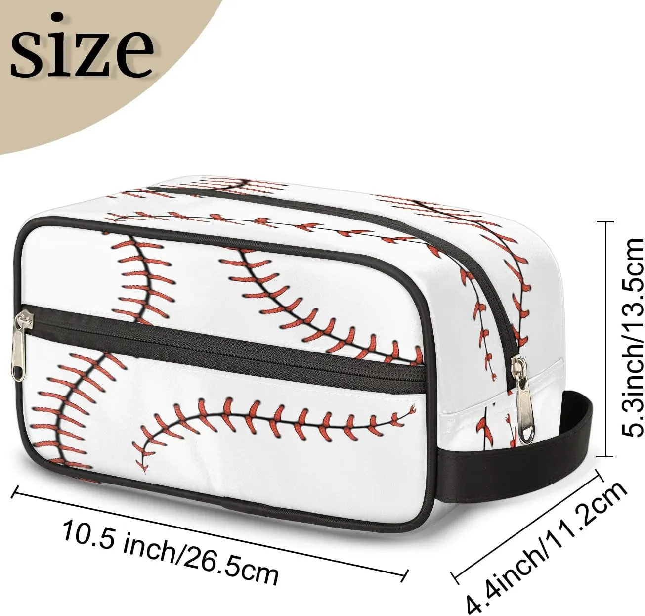 Baseball Toiletry Bag for Kids Boys Toiletry Pouch Waterproof Small Dopp Kit for Kids Hanging Wash Bag Cosmetic Bag Toiletry Bag for Travel Essential