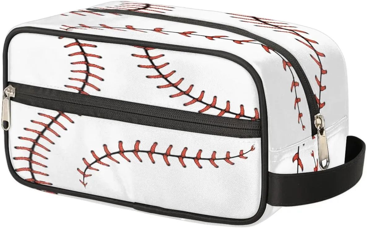 Baseball Toiletry Bag for Kids Boys Toiletry Pouch Waterproof Small Dopp Kit for Kids Hanging Wash Bag Cosmetic Bag Toiletry Bag for Travel Essential