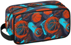 Basketball Kids Travel Toiletry Bag Boys Toiletry Pouch Waterproof Small Dopp Kit for Kids Hanging Wash Bag Cosmetic Bag Toiletry Bag for Travel Essential