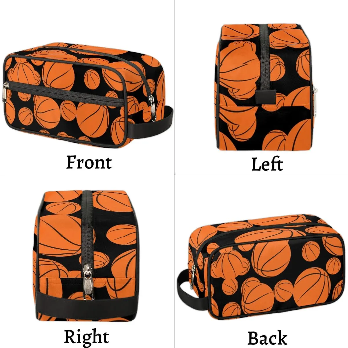 Basketball Travel Toiletry Bag for Women Men, Sports Water-resistant Shaving Bag Hanging Dopp Kit Cosmetic Organizer Makeup Bag for Toiletries Accessories