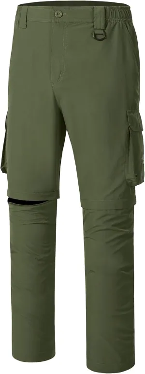 BASSDASH Men’s Outdoor Quick Dry Convertible Pants Zip-Off Water Resistant Lightweight Fishing Hiking Cargo Shorts UPF50 