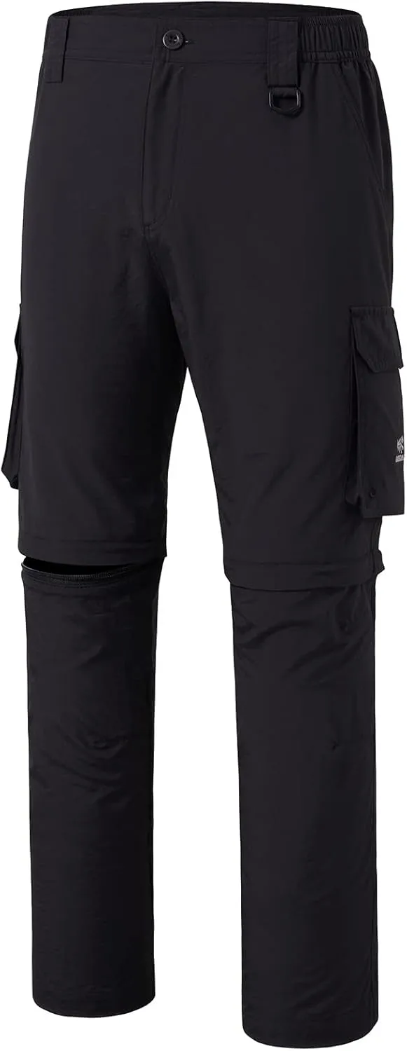 BASSDASH Men’s Outdoor Quick Dry Convertible Pants Zip-Off Water Resistant Lightweight Fishing Hiking Cargo Shorts UPF50 