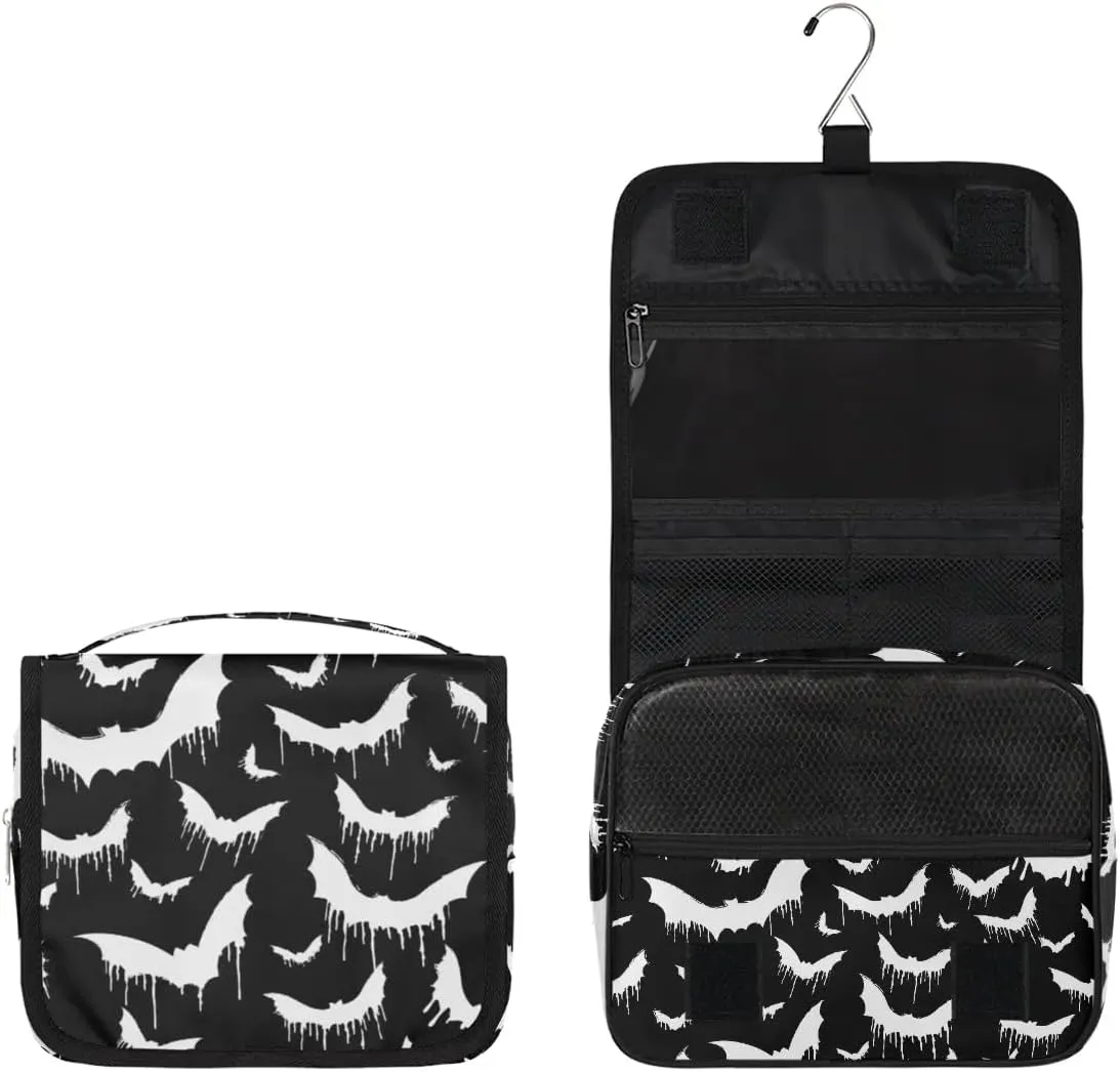Bat Hanging Toiletry Bag for Women Men, Kids Toiletry Travel Bag, Halloween Waterproof Boys Toiletry Bag Makeup Kit Hanging Makeup Bag Cosmetic Bag Shaving Bag for Kids Adult Travel Essential