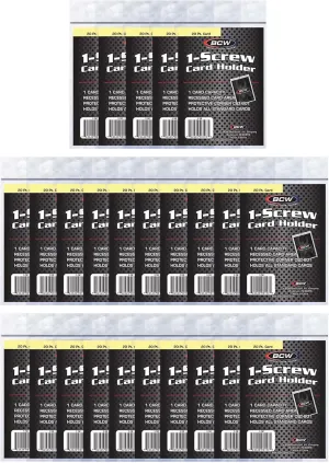 BCW 1-Screw Card Holder 20 PT 25 Count | Crystal Clear Polystyrene for Card Protection