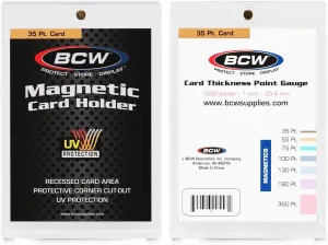 BCW 35 PT Magnetic Trading Card Holder - 40 Pack | Durable Protective Card Protector & Collectible Card Case