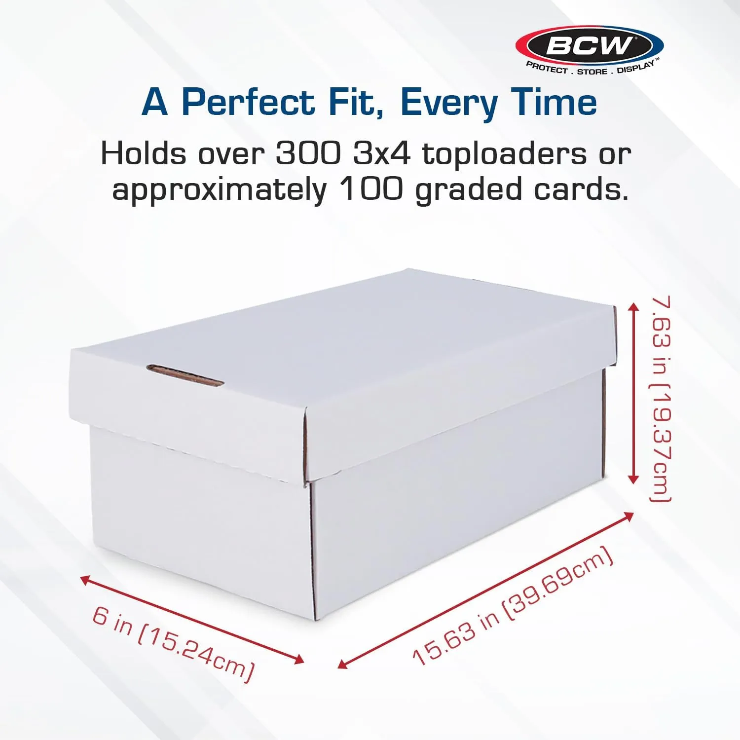 BCW 3ct Graded Shoe Box - Card Storage Holds 300 Toploaders & 100 Graded Cards