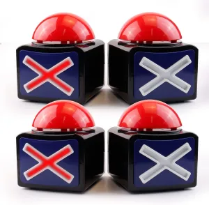 BEAN LIEVE 4Pack Game Buzzer - Game Answer Buzzer with Lights and Sound Trivia Quiz Got Talent Buzzer, Buzzer Buttons for Game Show, Red Game Buzzer for Adult Classroom