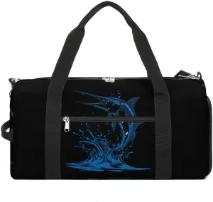 Beautiful Blue Marlin Fishing Sports Gym Bag for Men Women Travel Duffel Bag with Shoulder Strap