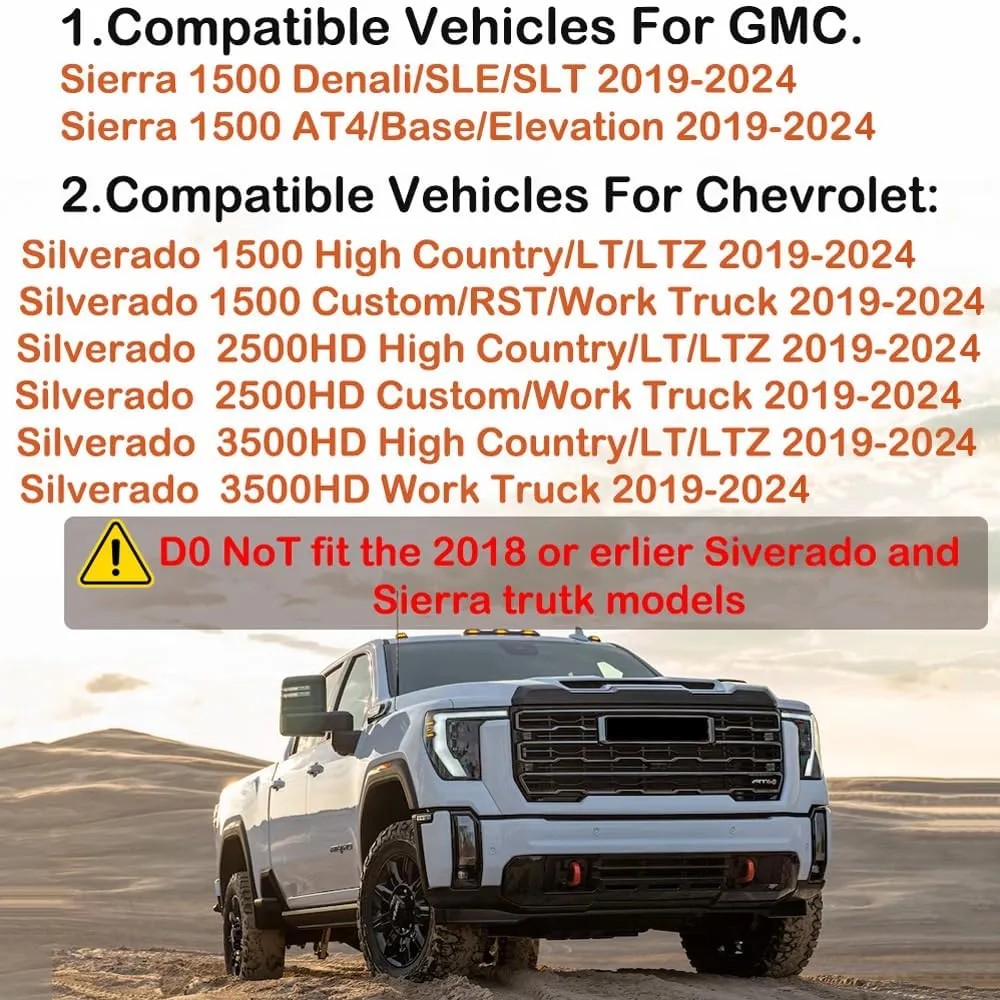 Bed Rail Stake Pocket Covers for GMC Chevy Silverado/GMC Sierra 1500(2019-2024), GMC Sierra 3500HD(2020 2021 2022 2023 2024)/2500, Truck Caps Rear Holes Plugs Covers (Flag(Black))