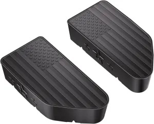 Bed Rail Stake Pocket Covers for GMC Chevy Silverado/GMC Sierra 1500(2019-2024), GMC Sierra 3500HD(2020 2021 2022 2023 2024)/2500, Truck Caps Rear Holes Plugs Covers (Flag(Black))