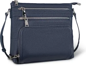 befen Genuine Leather Crossbody Bags for Women, Lightweight Medium Anti-Theft Shoulder Purse with Built in RFID Wallet