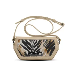 Beige Swag Crossbody Short Leafs