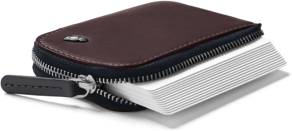 Bellroy Card Pocket (Small Leather Zipper Card Holder Wallet, Holds 4-15 Cards, Coin Pouch, Folded Note Storage)