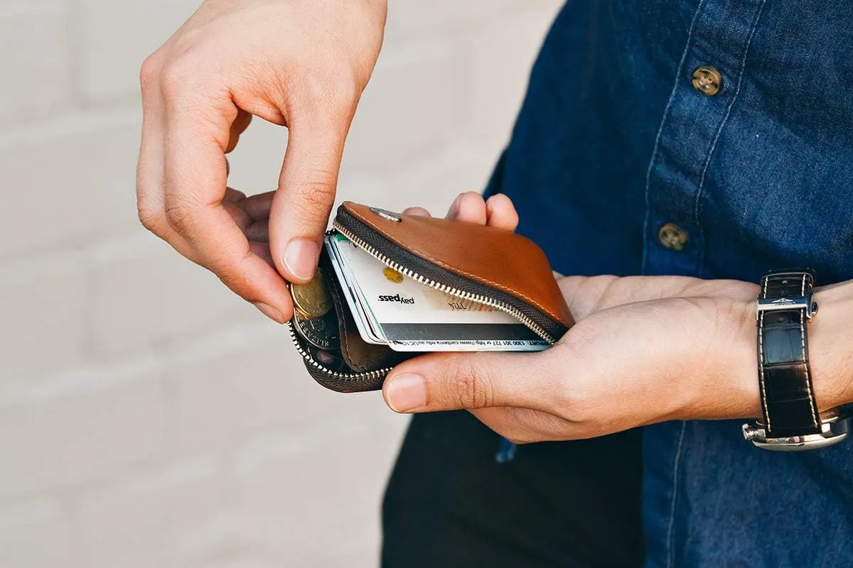 Bellroy Card Pocket (Small Leather Zipper Card Holder Wallet, Holds 4-15 Cards, Coin Pouch, Folded Note Storage)