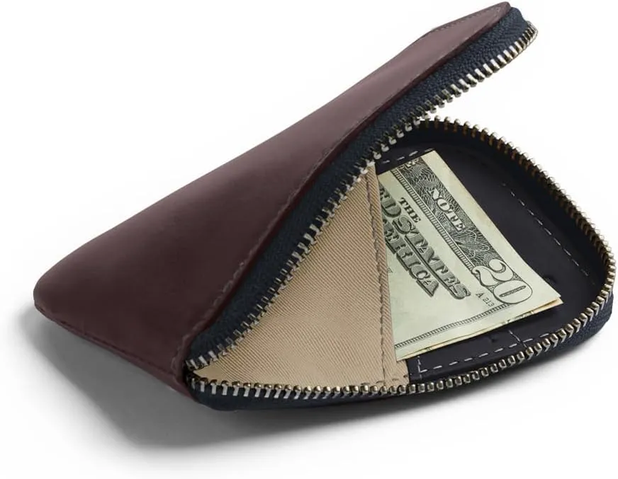 Bellroy Card Pocket (Small Leather Zipper Card Holder Wallet, Holds 4-15 Cards, Coin Pouch, Folded Note Storage)