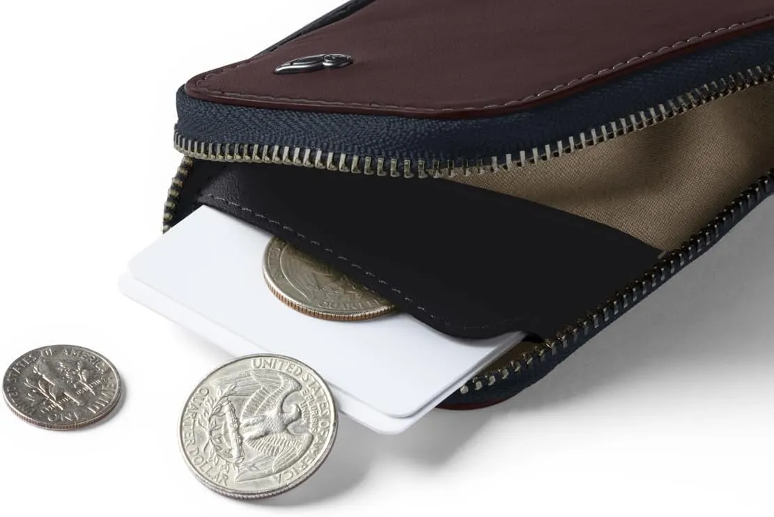 Bellroy Card Pocket (Small Leather Zipper Card Holder Wallet, Holds 4-15 Cards, Coin Pouch, Folded Note Storage)
