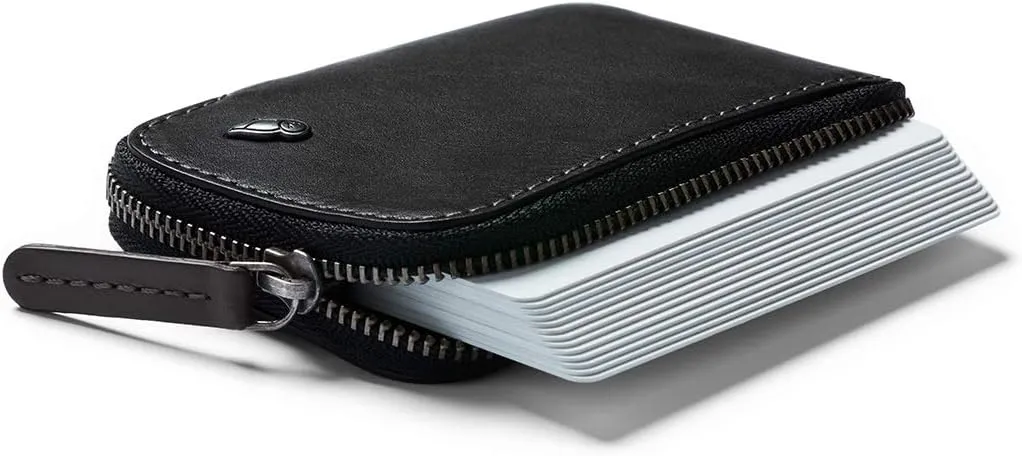 Bellroy Card Pocket (Small Leather Zipper Card Holder Wallet, Holds 4-15 Cards, Coin Pouch, Folded Note Storage)