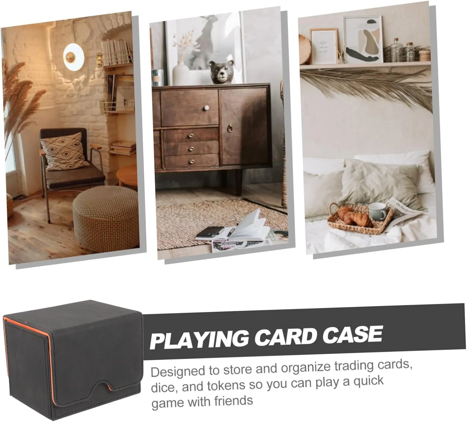 BESPORTBLE Gaming Cards Holder Pu Case for Home Storage Compact Trading Card Box Large Capacity Organizer