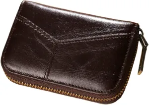 BESPORTBLE Leather Coin Card Holder Zipper Wallet Cards Bag Cash Organizer Id Case