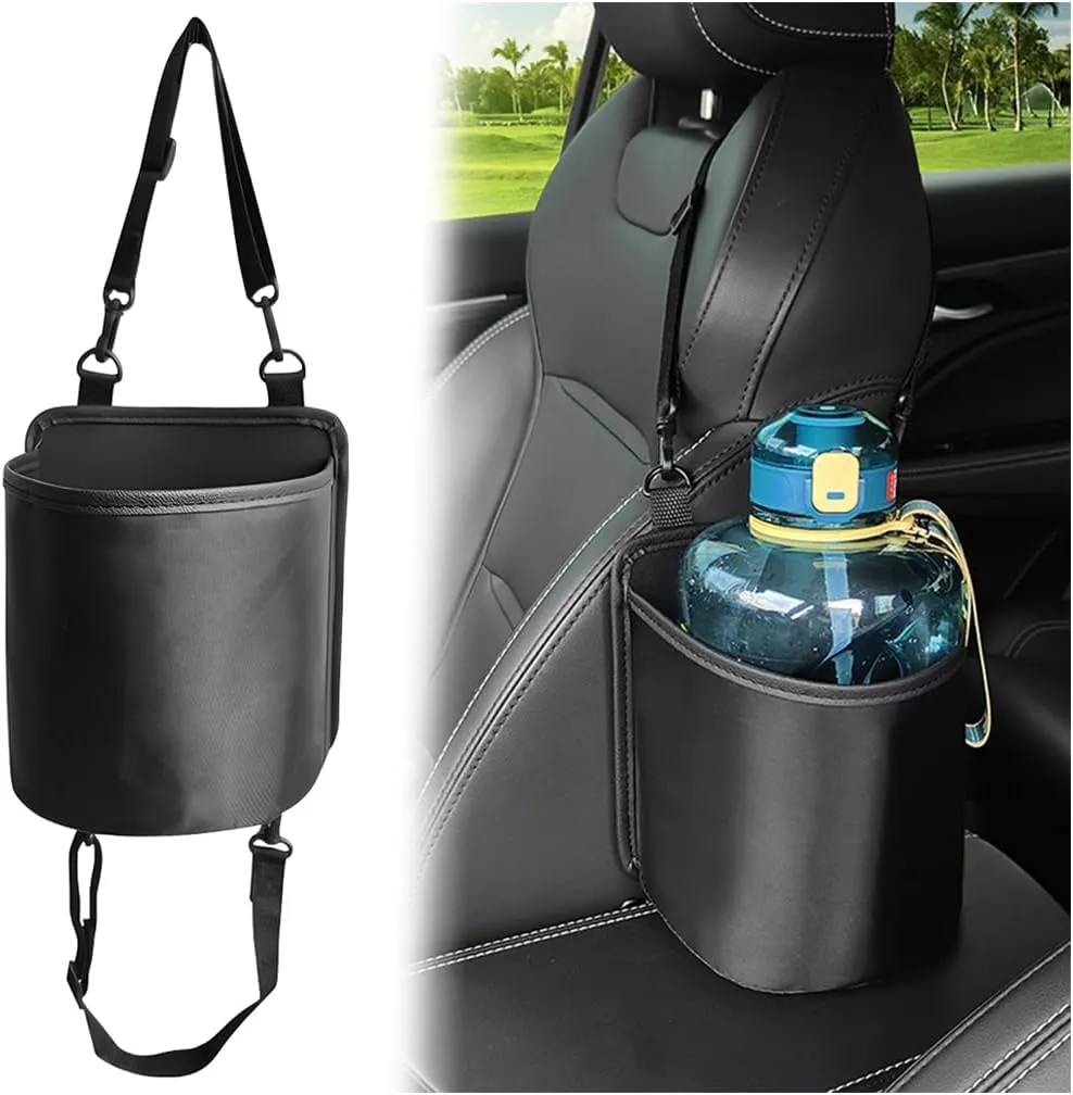 BESULEN Car Seat Side Large Cup Holder, Hanging Storage Bag for Drink Water Bottle Baby Stuff, Multi-Functional Auto Organizer with Waterproof Liner, Universal Car Accessories Road Trip Essentials