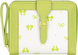 BIAOTIE Bow Women's Wallet Cute Bifold Zipper Around Wallet for Women RFID Credit Card Holder Purse for Ladies Aesthetic Leather Card Holder Purse