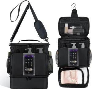 Black Portable Mesh Shower Organizer – Hanging Toiletry Bag with Handles & Strap, Quick-Dry for Bathroom, Gym, Travel, Camping & College Dorms