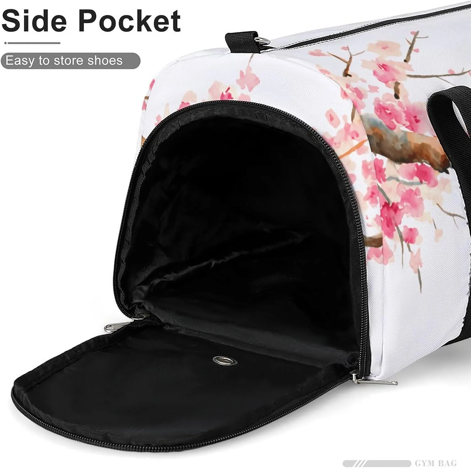 Blue And White Floral Toile Fitness Bag with Large Capacity Backpack And Waterproof Bag