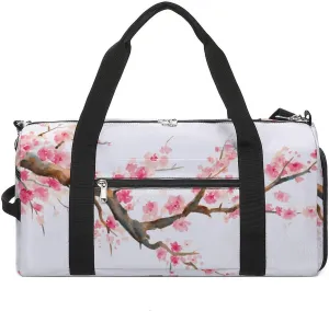 Blue And White Floral Toile Fitness Bag with Large Capacity Backpack And Waterproof Bag