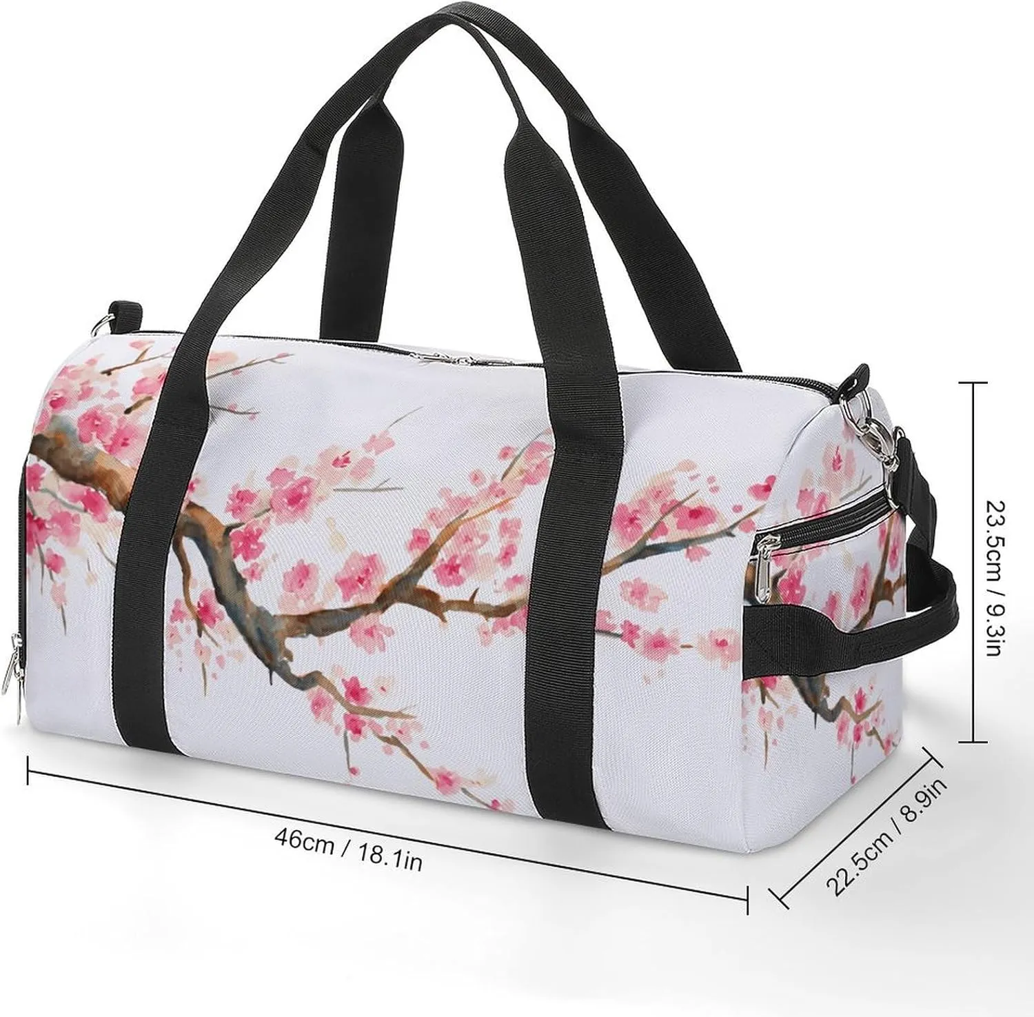 Blue And White Floral Toile Fitness Bag with Large Capacity Backpack And Waterproof Bag