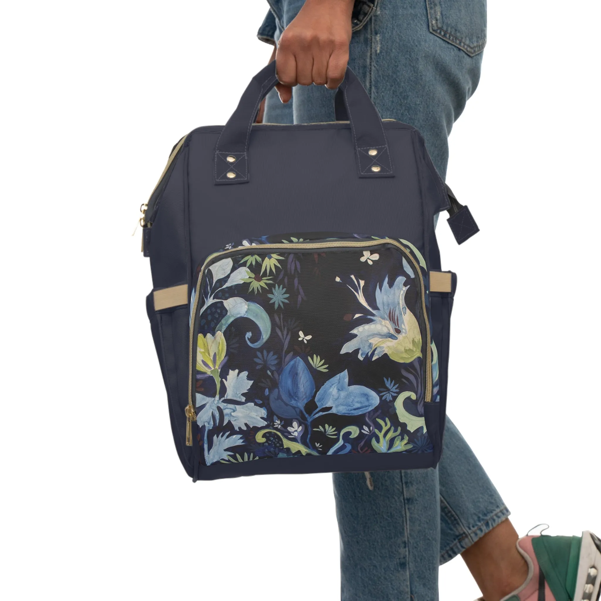 Blue Nightfall Simple, Multifunctional Diaper Backpack