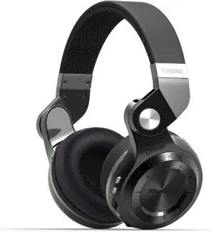 Bluedio T2 Plus Turbine Wireless Bluetooth Headphones with Mic/Micro SD Card Slot/FM Radio (Black)