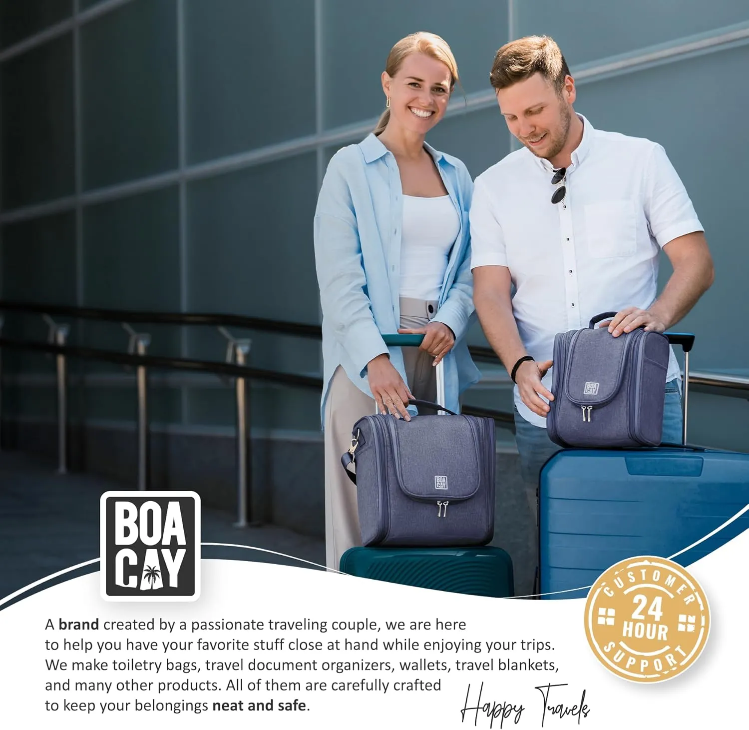 BOACAY Extra Large Hanging Travel Toiletry Bag for Women and Men, Makeup Bag, Bathroom & Shower Organizer Kit for Accessories, Cosmetics, Essentials