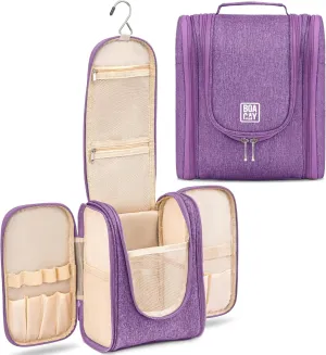BOACAY Hanging Travel Toiletry Bag for Women and Men, Makeup Bag, Bathroom & Shower Organizer Kit for Accessories, Cosmetics, Travel Essentials