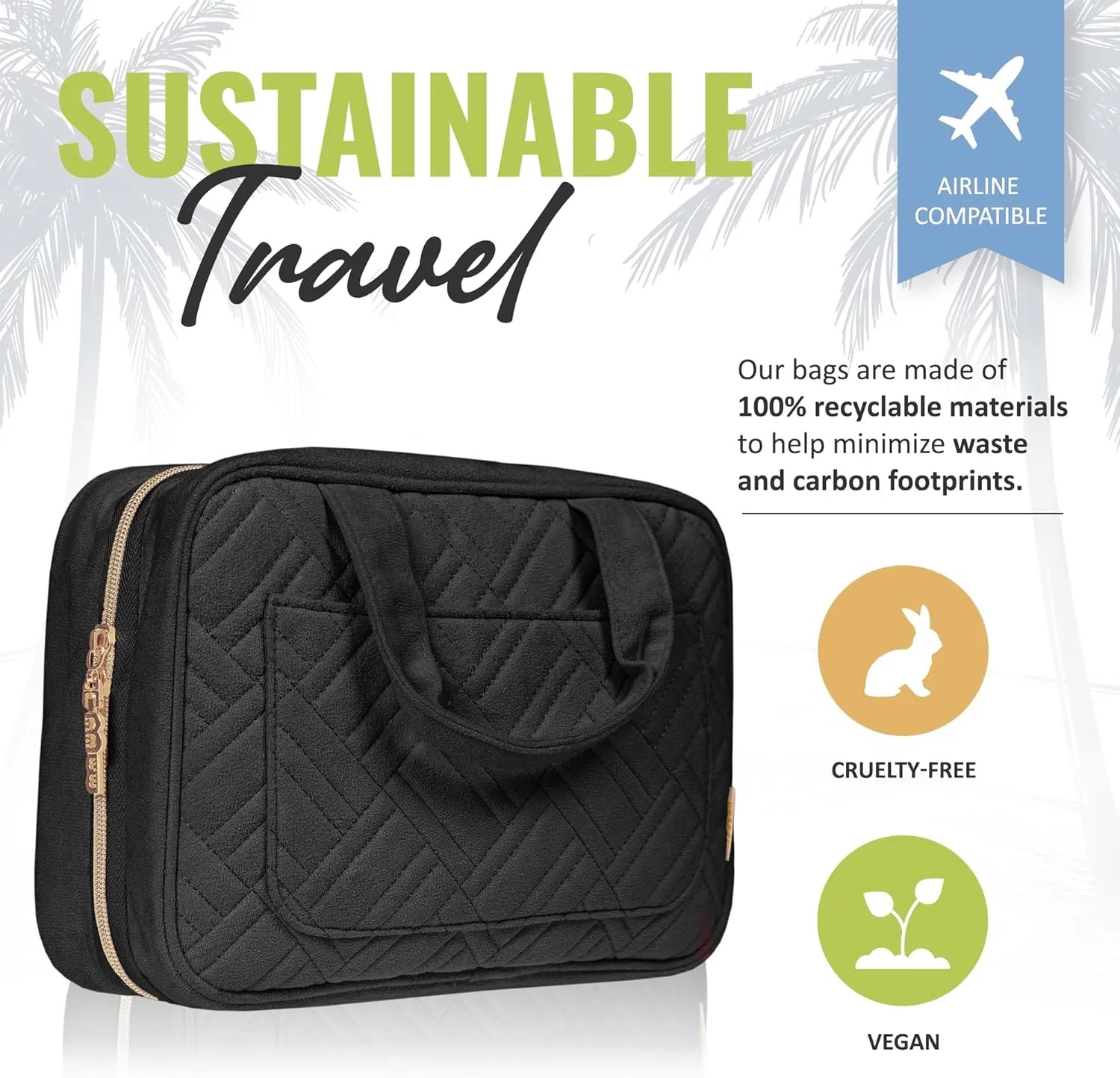 BOACAY Hanging Travel Toiletry Bag for Women, Makeup Bag, Bathroom & Shower Organizer Kit for Accessories, Cosmetics, Travel Essentials