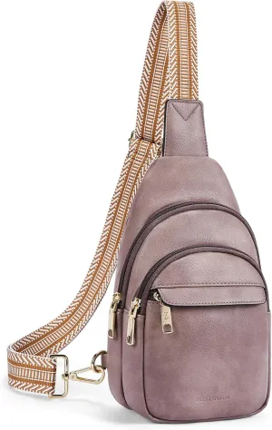 BOSTANTEN Small Sling Bag for Women Leather Crossbody Bags Fanny Pack Chest Bag for Travel