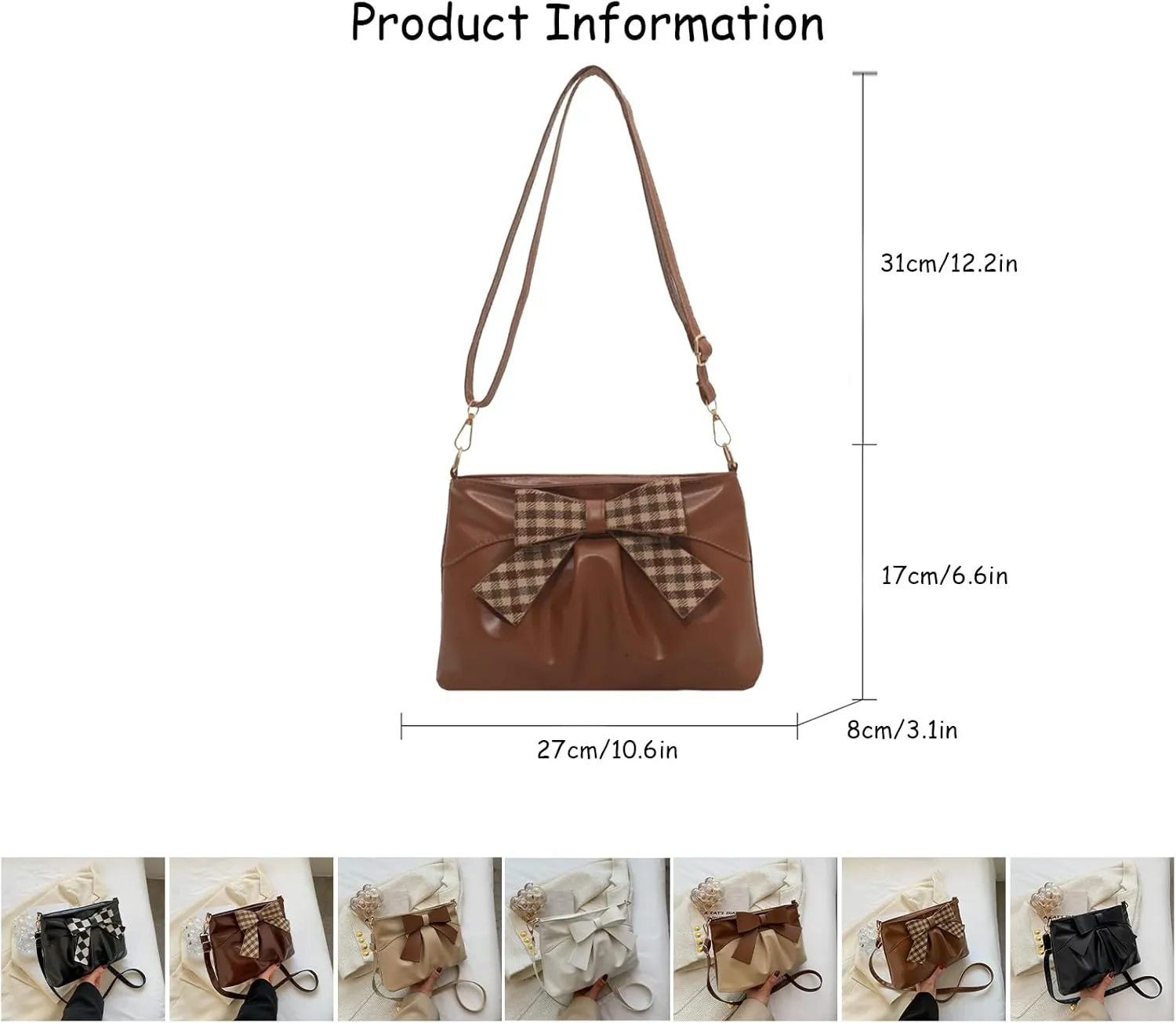 Bow Clutch Evening Handbag Purse for Women Bridal Soft Leather Ruched Crossbody Bags Shoulder Bag