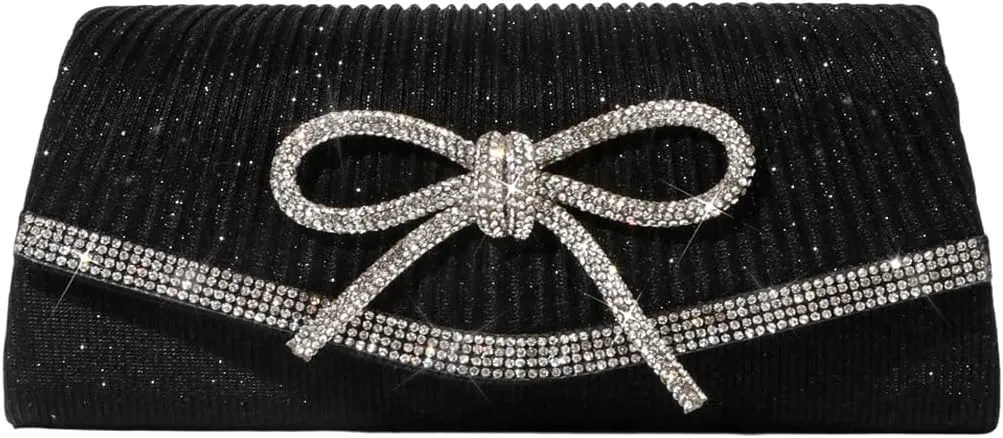 Bow Purse Evening Clutch Purses for Women Formal Wedding Party Prom Envelope Crossbody Bag
