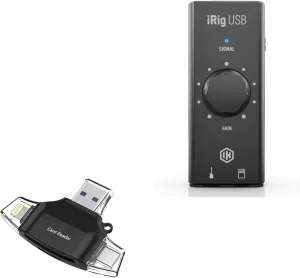 BoxWave Smart Gadget Compatible with IK Multimedia iRig USB - AllReader SD Card Reader, microSD Card Reader SD Compact USB - Jet Black