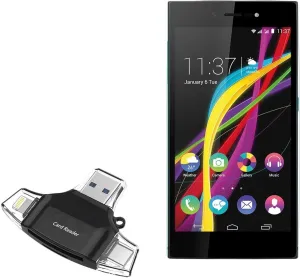 BoxWave Smart Gadget Compatible with Wiko Highway Star 4G - AllReader SD Card Reader, microSD Card Reader SD Compact USB - Jet Black